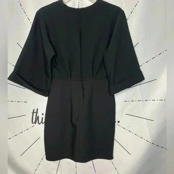 ASOS DESIGN Black Kimono Wide Sleeve Fitted Mini Dress - Picture 4 of 5